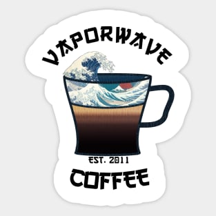 Vaporwave Aesthetic Great Wave Off Kanagawa Cafe Coffee Tea T-Shirt Sticker